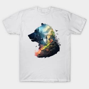 bear negative space T-Shirt